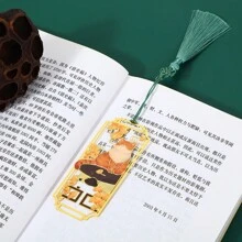 1 stuk metalen bladwijzer en liniaal in de vorm van een kat, messing, klassieke Chinese stijl, creatief cadeau voor studenten, uitgehold ontwerp, schoolbenodigdheden, terug naar school