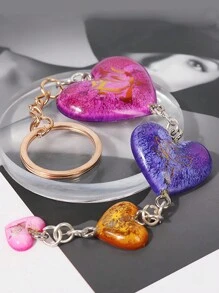 1 件心形树脂模具钥匙扣饰品模具硅胶心形环氧模具心形铸造首饰模具用于钥匙扣首饰吊坠工艺制作 - 無色 - 查看 5