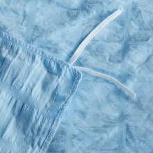 Seersucker Bộ vỏ chăn Kích thước ( 68 X Inch ) , ( 1 Vỏ chăn Duvet + 1 Vỏ Gối ) , Vàng Cực mềm Denim mùa giặt Sợi siêu mịn , Textured Vỏ chăn Duvet Với dây kéo Khép kín , Góc Cà vạt - Blue-Twin - Xem 7
