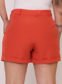 Plus Size Shorts - Màu Cam san hô - Xem 2
