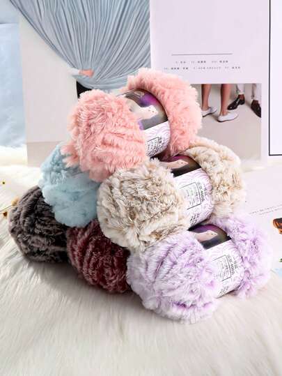 Garn , Tjock ull Handvävd För DIY Knitting Och Virkning Hatt Halsdukar Filt , Immitation Mink    Sammet tjock Ull DIY Vävd Material , Handgjord Konstverk Fluffig päls Garn , Fluffig Garn