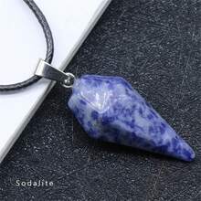 Péndulo En Forma De Cono Hexagonal Y Hexágono Con Forma De Rombo Colgante De Cristal Natural - Péndulo rombo hexagonal - Ver 24