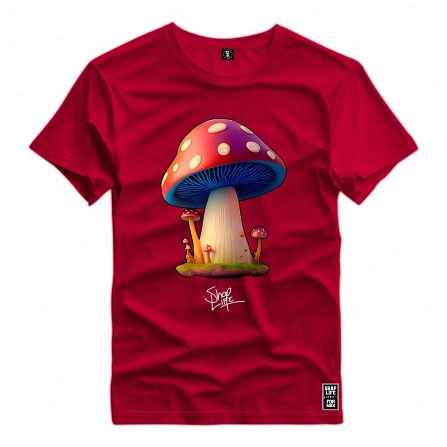 Men T-Shirts - 紫紅色 - 查看 1