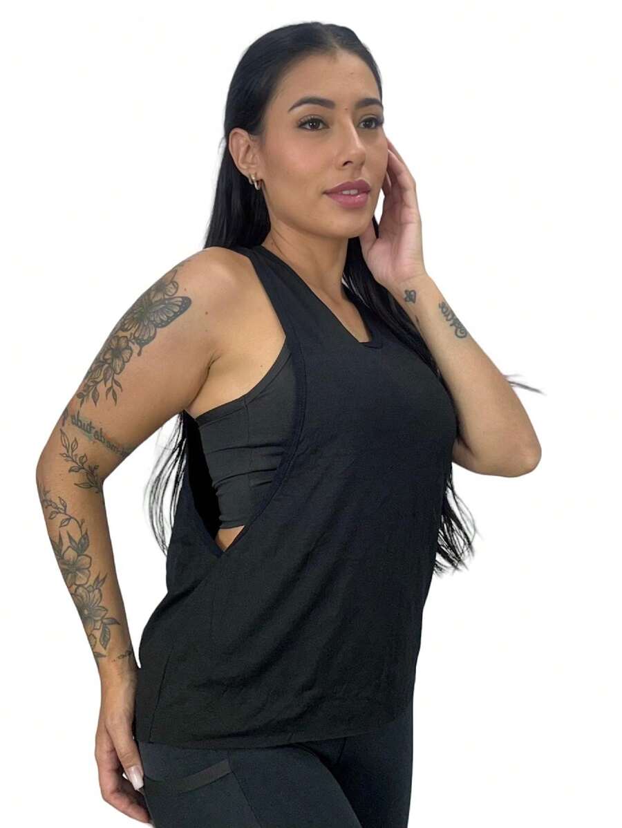 Women Sports Tees & Tanks - Black - View 1