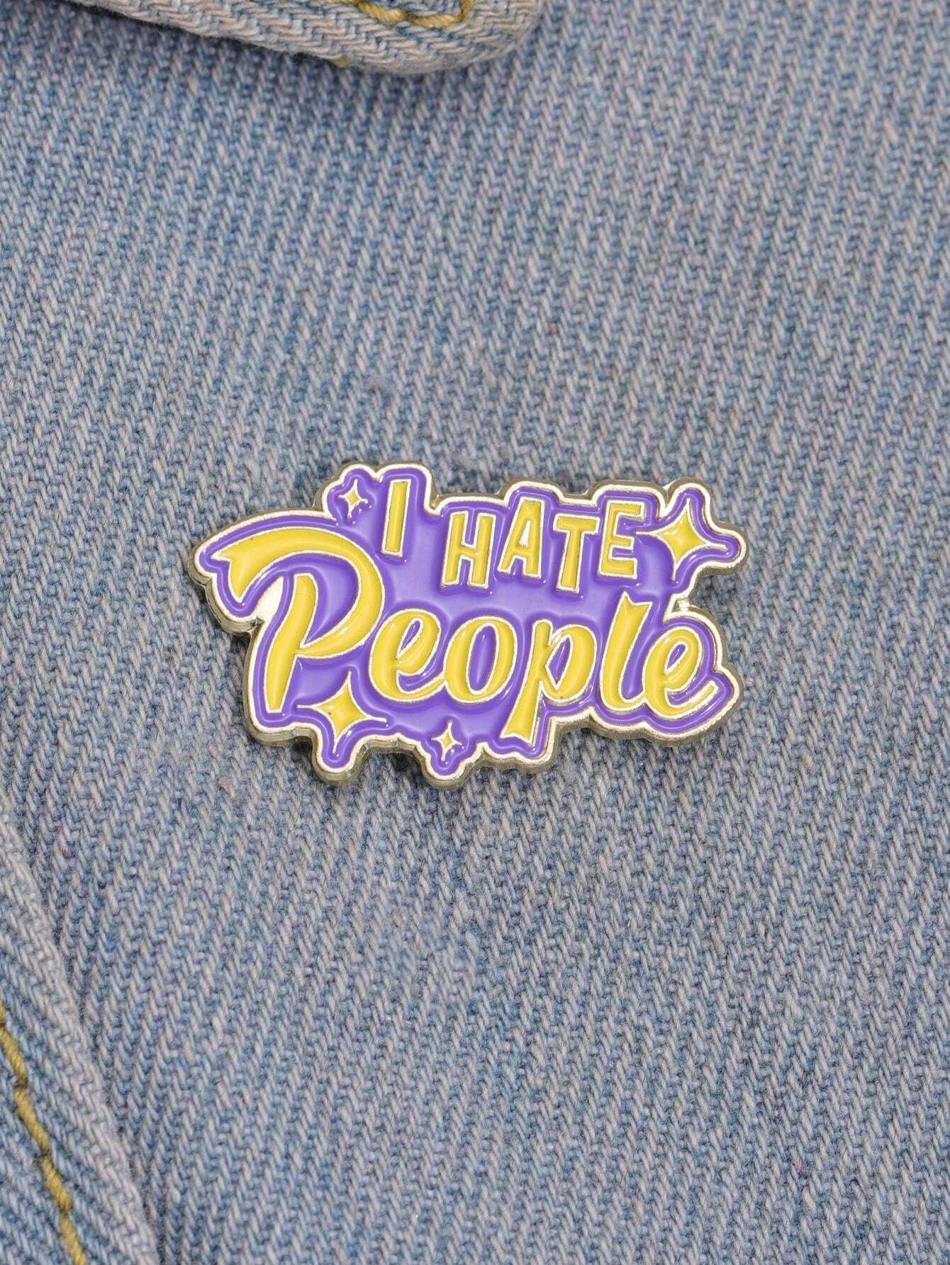 4pcs Colorful Funky Alloy Letter Brooch Cartoon Emotion English