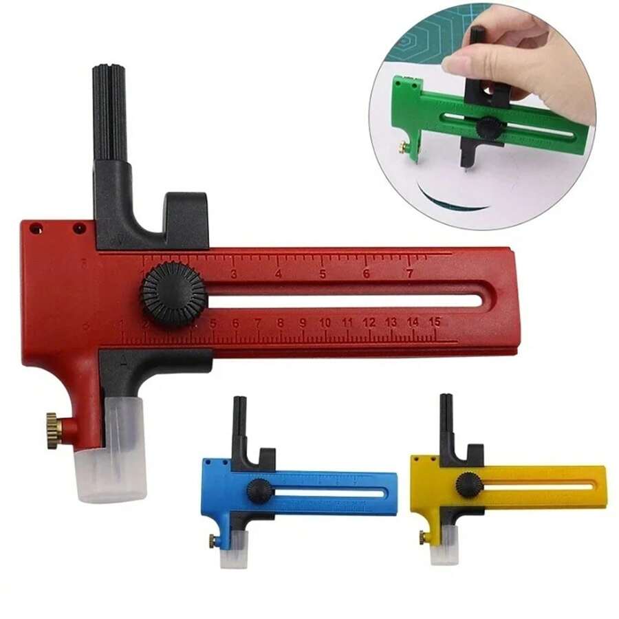 1pc Round Paper Cutter Round Track Knife Plastic Round Gauge Knife Paper Carving Model Drawing Round Knife