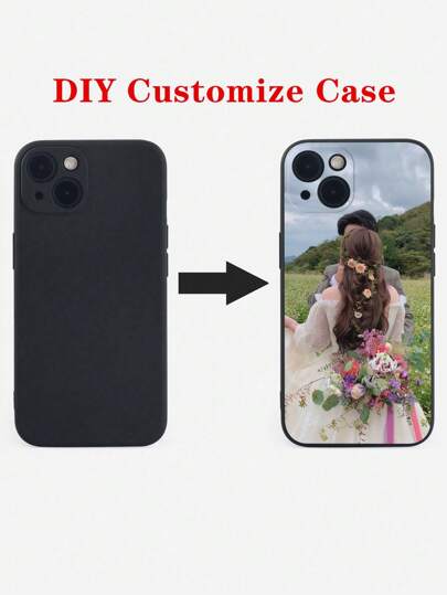 1pc Fashionable Personalized Black Soft Phone Case Customized With Various Life, Family, Scenery, Wedding Photos Cat, Floral Khaki, Clear Fashionable, Stylish, Colorful, Matching Phone Cases, Contracted Custom, Personalized, Unique, Gifts For Friends For Mother's Day Phone Cover,Season Picks,2025phonecase