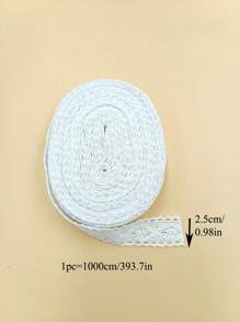 1pc 10m Beige Diy Rhombus Zigzag Clothing Accessories Knitted Lace/Width 2.5cm - Beige - View 6