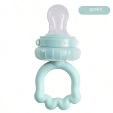 1入組嬰兒咬嚼水果餵食器,樂趣和安全自行餵食,附帶口袋,嬰兒水果汁製造商