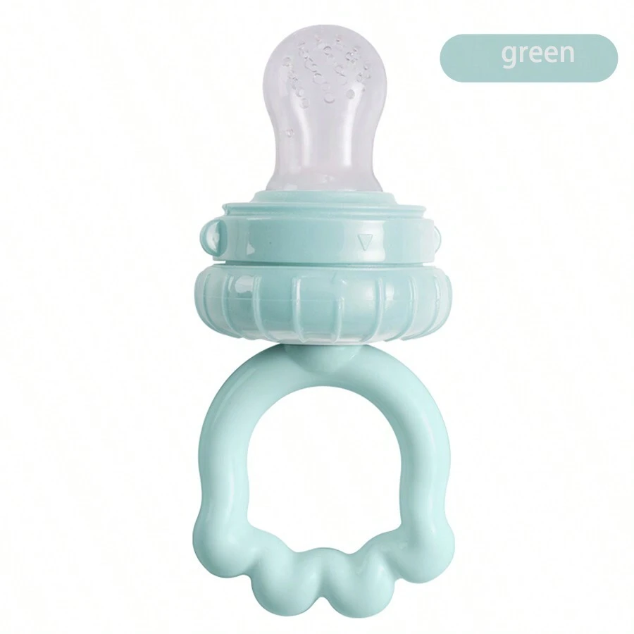 1入組嬰兒咬嚼水果餵食器,樂趣和安全自行餵食,附帶口袋,嬰兒水果汁製造商