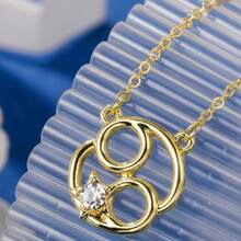 1入組星座黃道十二宮頸鍊，古董風格設計12星座頸鍊之一 恐怖牛座、白羊座、獅子座 頸鍊禮物 - 金色 - 查看 3