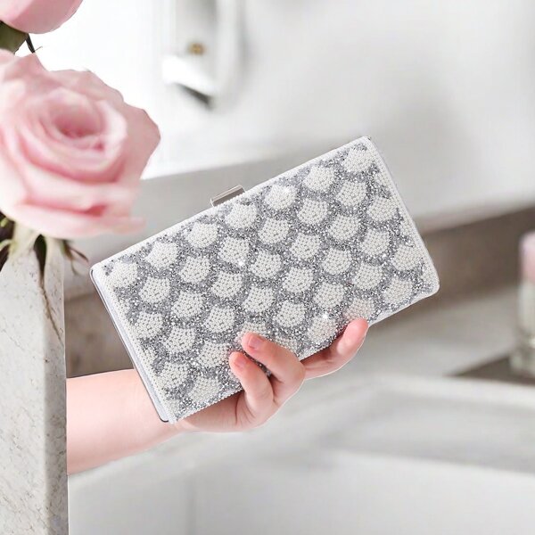 Sac de soirée orné de perles, Sac à main à bandoulière en perles, Sac à main de fête avec strass