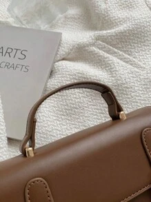Brown Shoulder Bag With Buckle Decor, Flap Crossbody Bag And Wallet Set, Suitable For Back To School Season - Brown - View 7
