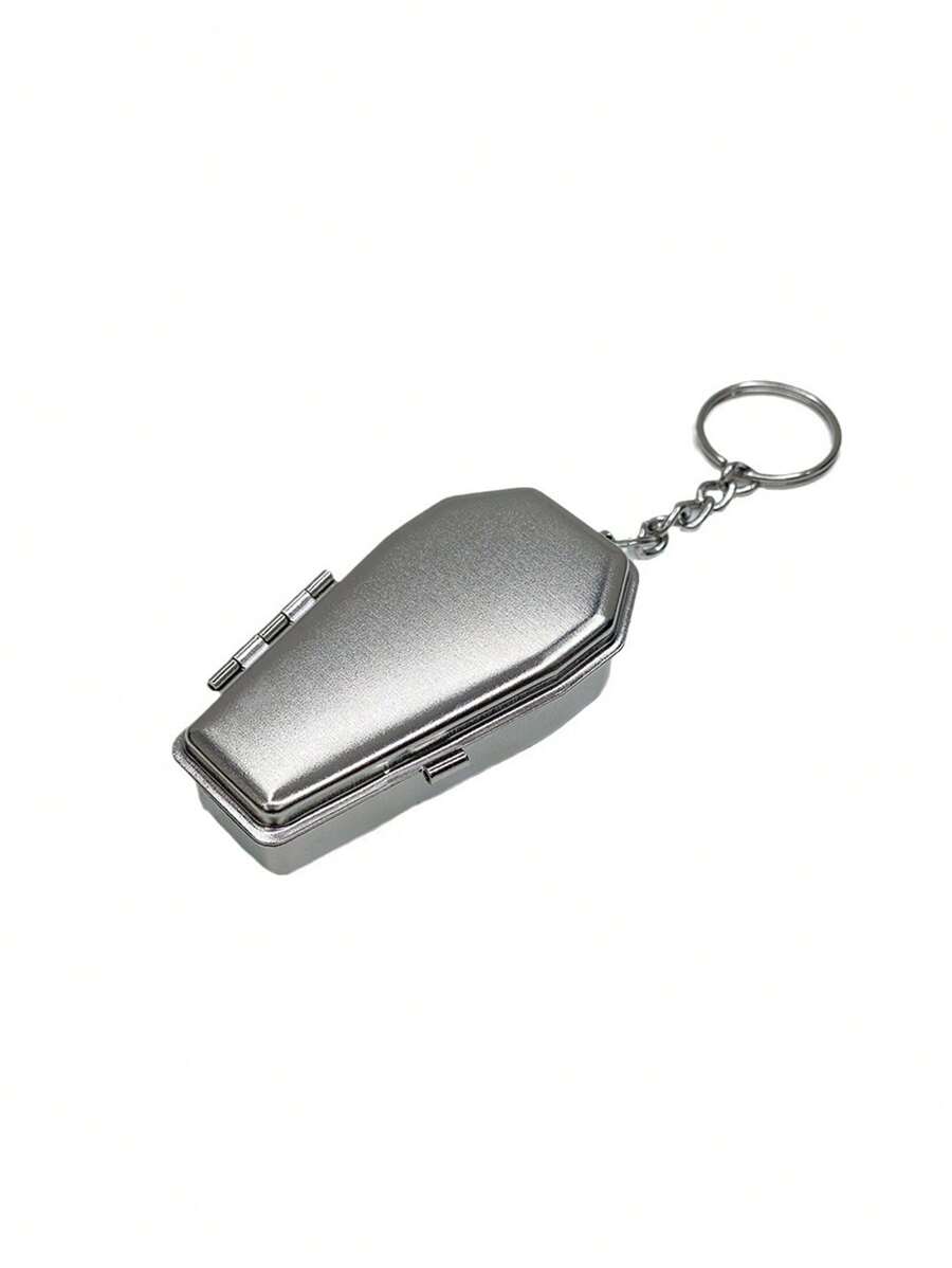 1pc Mini Metal Pocket Ashtray Keychain Shaped Portable Ashtray Coffin