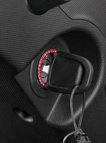 1pc Car One Key Start Button Decorative Ring With Diamond Inlaid Crystal Ignition Ring White(Pay Attention To Size , Not Applicable To All Car)