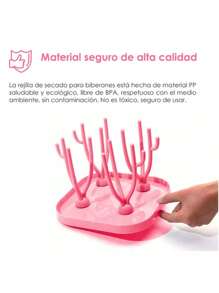 Bandeja De Secado Para Escurridor De Biberones Desmontable - Rosa - Ver 3