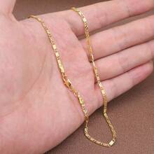 1pc High-End French Style Necklace, 18K Gold Plated Copper Car Flower & Meteor Pendant, 3mm Width Chain, 16-30inches Length, For Women & Men Daily Wear, Parties, Weddings, And Gifts