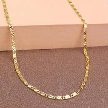 1pc High-End French Style Necklace, 18K Gold Plated Copper Car Flower & Meteor Pendant, 3mm Width Chain, 16-30inches Length, For Women & Men Daily Wear, Parties, Weddings, And Gifts