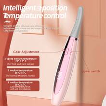 Electric Heated Eyelash Curler 24 Hours Long Lasting Eyelashes Curl Rechargeable Makeup Eyelash Curler Curling Eyelashes Tools - Pink - View 9