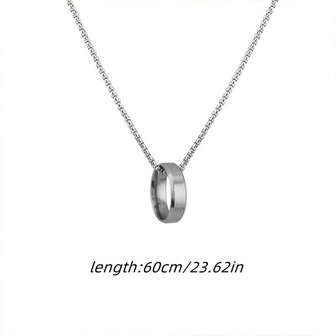 1 件钛钢戒指和项链套装，嘻哈风格毛衣搭配时尚配饰父亲节礼物返校万圣节配饰朋克