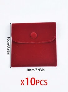 10 Chiếc Túi Vuông Hai Mặt Nút Nhung Thời Trang Dành Cho Mẹ Ngày, Ngày Lễ Tình Nhân, Mỹ Phẩm Trang Sức, Quà Tặng Nhỏ, Túi Bao Bì, Đám Cưới, Túi Quà Tiệc - Túi có nút bấm - Xem 20