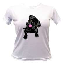PLAYERA ANIMAL PERRO PUG NEGRO - Blanco - Ver 1