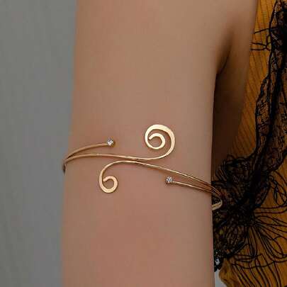 Pulsera Decorada Con Notas Musicales De Metal, Creativa, A La Moda, Con Diamantes De Imitación, Regalo Para Amigos, 1 pieza