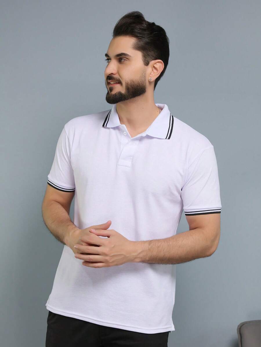 Men Polo Shirts - 白色 - 查看 1