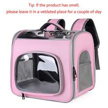 1pc Candy-Colored Pet Carrier Backpack For Cats And Dogs, Breathable And Convenient, Large Capacity