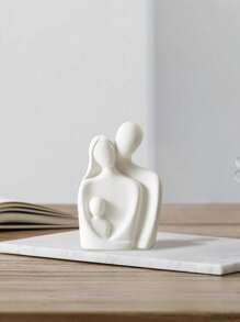 1pc Nordic Style Cozy Three Members Abstract Art Resin Craft Home Decoration Ornament Best - White - View 3