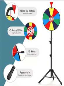 Lucky Draw Game Prop Prize Wheel, Erasable Stand Spin Wheel - Multicolor - View 1