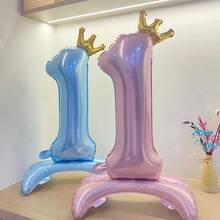 1 PC 42-Inch Phim Nhôm Thái Số Bóng Có Chân Đế Đứng, Sinh Nhật Trang Trí Cảnh - 1 - Xem 3