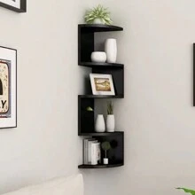 Esquinero Flotante De 5 Niveles Para Montar En La Pared - Negro - Ver 2