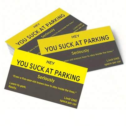 10/30/50/100Pcs You Suck At Parking Funny Offensive Non Sticky Bad Parking Business Cards Behind Wiper For Learn To Park