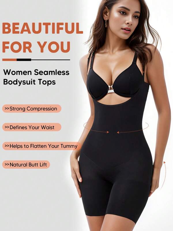 A Piece Of Women Open Bust Tummy Control Butt Lift Breathable Seamless Shapewear Bodysuit One-Piece Shapewear Suitable For Underwear