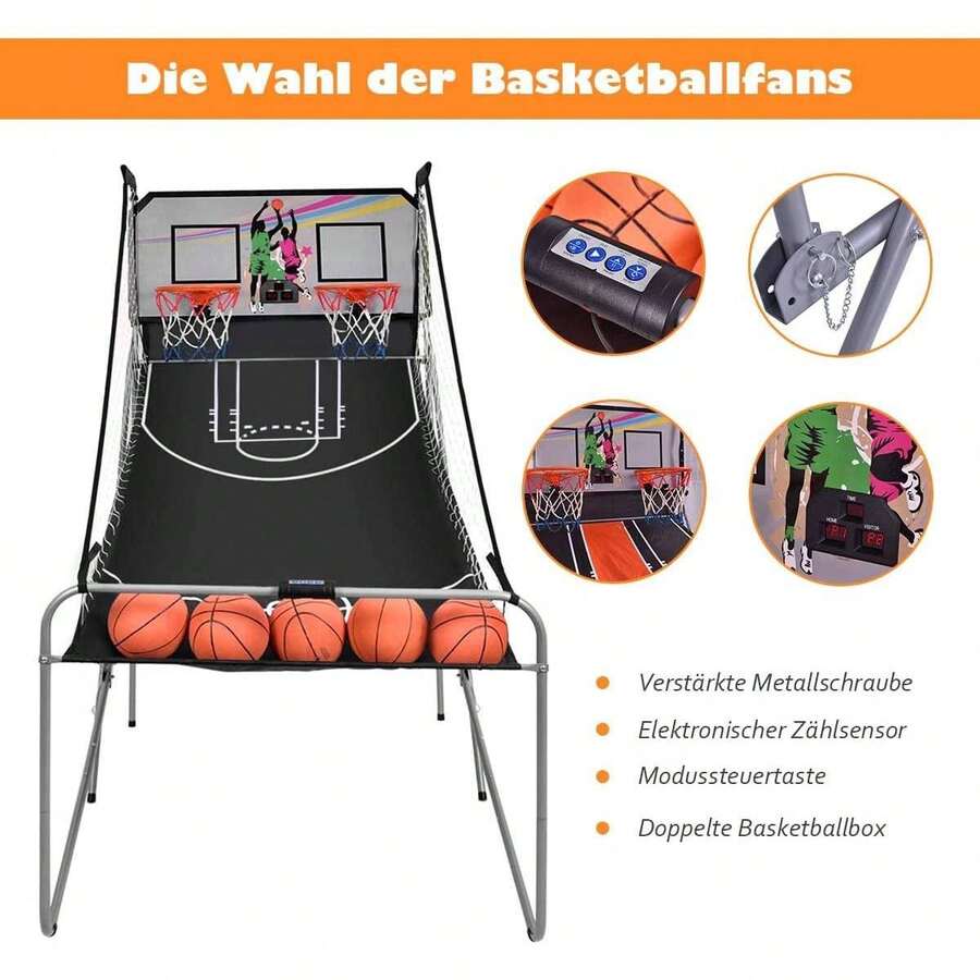 Basketball Shooting Machine, Basketball Stand Incl. 4 Basketballs And