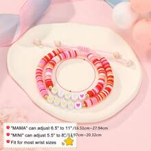 Mother Mom Daughter Heart Bracelets Cute Mommy And Me Bracelets Set For 2, First Day Of School Bracelets Mommy And Me Back To School Bracelets Mama Mini Bracelets Christmas Jewelry Gifts For Girls Valentines