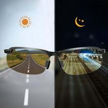 Men's Color-Changing Fashion Glasses For Both Day And Night Driving Riding Outdoor Sports Glasses Beach Accessories Glasses Shades Looks Street Style And Suit For Sweater Jacket Sweatshirt Hoodie Leather Pants And Cargo Pants For Summer Beach Vacation,Outdoor,Travel