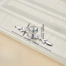 1 pieza/2 piezas Asa de cajón/gabinete/cocina/puerta minimalista moderna de aleación de zinc y cristal transparente con un orificio, perilla con diseño retro de flor, con accesorios de ferretería de muebles con tornillo