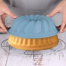 1 Miếng 8Inch Hình nấm Silicone Khuôn bánh , Thích hợp Đối với Làm bánh Sinh nhật Bánh , Hấp Cơm Bánh , Dễ Giải phóng - Màu xanh lam - Xem 3