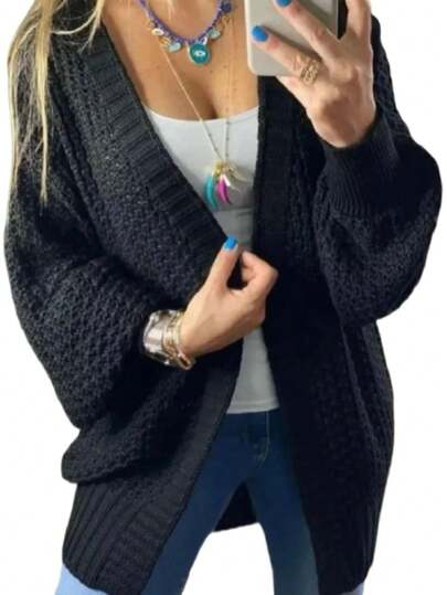 Cardigan Tricô Super Outono /Inverno Manga Bufante casaquinho Feminino Lançamento