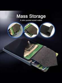 1 pièce Porte-cartes anti-RFID multi-fentes unisexe avec sangle élastique, organisateur de cartes de crédit en alliage d'aluminium, convenant pour un usage quotidien et pour Halloween