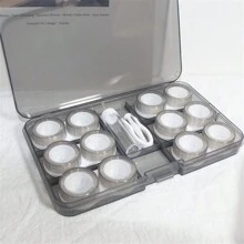 1 件 6 副装便携式隐形眼镜盒，双头收纳盒，适合日常使用，超值装隐形眼镜，眼睛隐形眼镜，彩色隐形眼镜，万圣节 - 彩色 - 查看 5