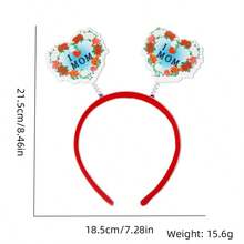 6pcs New Mother's Day Headbands With Heart-Shaped Floral Bouquet Design, Party Props For Photography - Multicolor - View 3