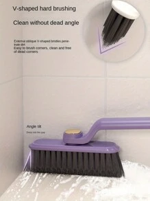 高效三合一浴室和厨房瓷砖清洁刷 360 度旋转缝隙清洁刷 - 硬毛、墙壁和地板清洁器 - 白色 - 查看 7