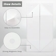 白色帶結禮盒5入組，帶蓋8 x 8 x 4英寸，可摺疊的男儀奉承禮盒，磁力禮盒，適用於禮物、婚禮、聖誕節、生日 - 白色 - 查看 4