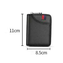 RFID Blocking Credit Card Wallet, Small Compact 12/18 Card Capacity Accordion Style Card Holder, Fashion Zippered Card Pouch With ID Window, Gift, Durable Leather Card Case For Men & Women, Black/Pink/Wine Red