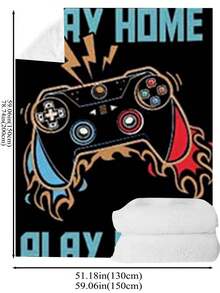 1件四季通用絨面遊戲毯,適用於沙發和視頻遊戲機 - 彩色 - 查看 4