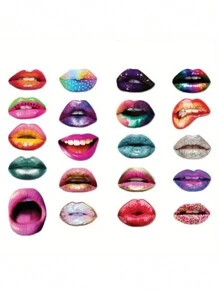 20pcs Party Photo Booth Props With Funny Mouth Shape, Perfect For Party Decoration And Photography - Multicolor - View 7