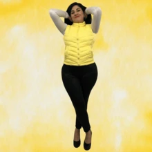 CHALECO CAPITONADO DE MUJER - Amarillo - Ver 3